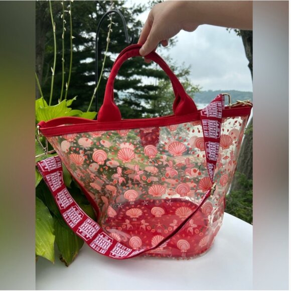 Hill House Handbags - Hill House NWOT Mermaid Clear Tote Shoulder detachable strap red tote bag